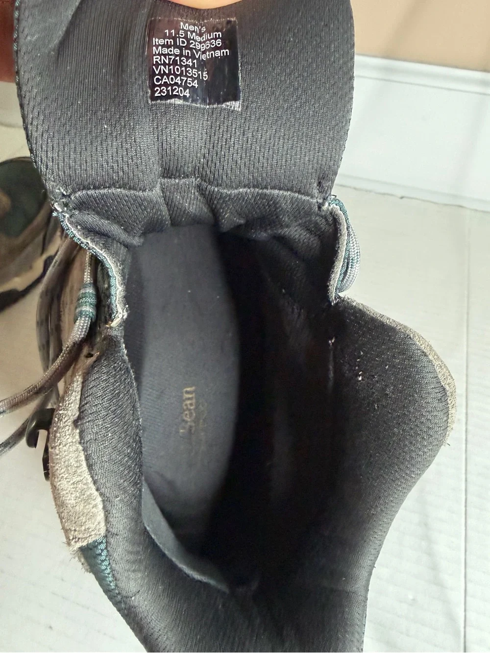 LL Bean Trail Hiking Boots Mens 11.5 M Gray Green TEK 2.5 Waterproof TEK 2.5